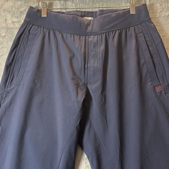 Lululemon Navy Wide Leg Comfortable Pants Zippered Vent Track Pants Size Large - Picture 3 of 13